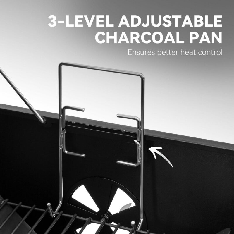 Royal Gourmet CC2024 24-Inch Charcoal BBQ Grill with Wooden Front Shelf and Side Shelf - Image 7