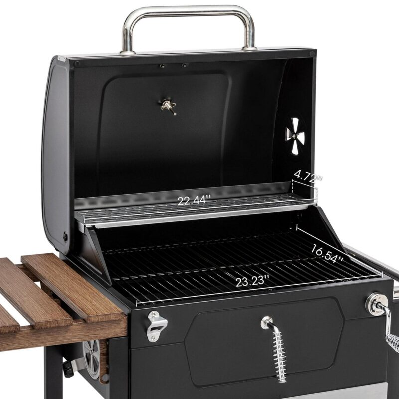 Royal Gourmet CD1824M 24  Charcoal Grill with Handle and Folding Table, - Image 4