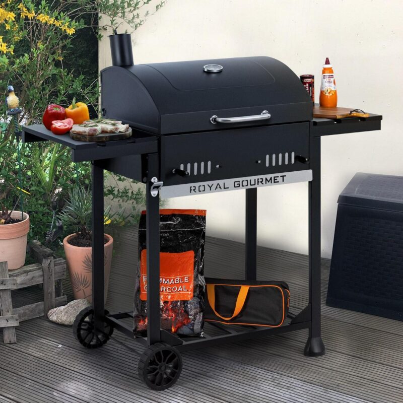 Royal Gourmet CD1824ET 24-Inch Movable Charcoal BBQ Grill with Foldable Side Shelves, Temperature-Controlled - Image 13
