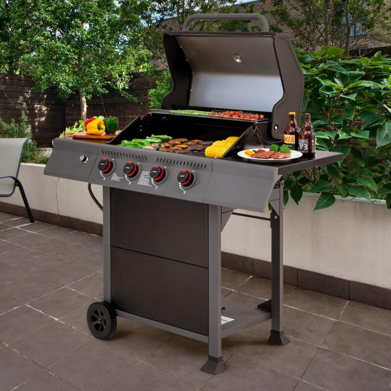 Royal Gourmet GA4401T 4-Burner BBQ Gas Grill with Side Shelves, 40,000 BTU Output, Perfect Patio Garden Picnic Backyard Barbecue Grill for Outcooking - Image 10