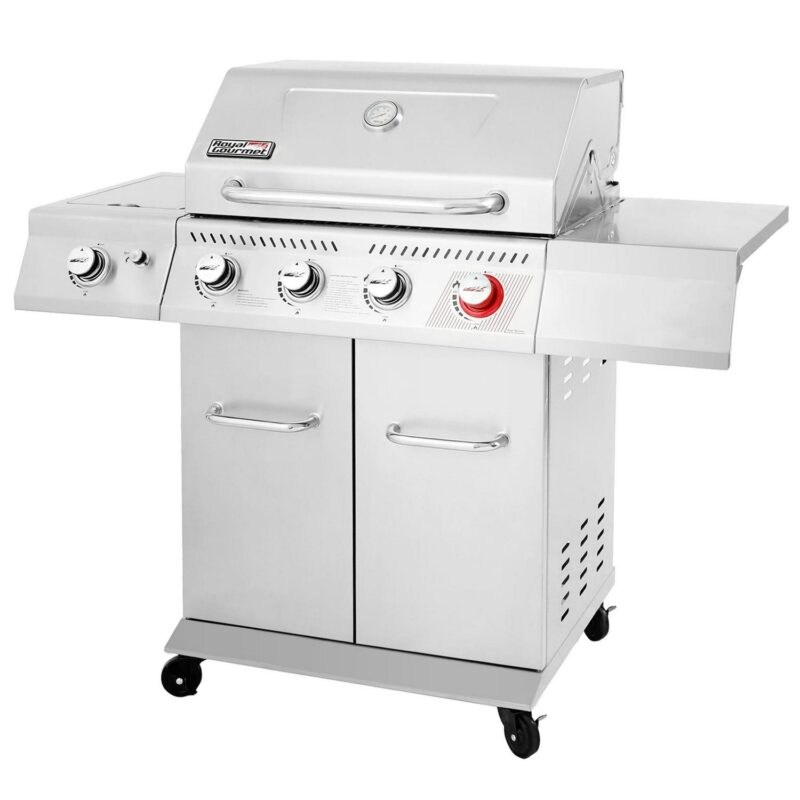 Royal Gourmet GA4402S Stainless Steel 4-Burner BBQ Cabinet Style Gas Grill with Sear Burner and Side Burner Silver - Image 2