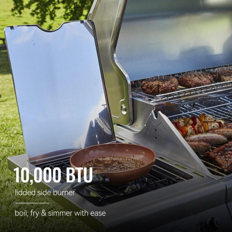 Royal Gourmet GA4402S Stainless Steel 4-Burner BBQ Cabinet Style Gas Grill with Sear Burner and Side Burner Silver - Image 6