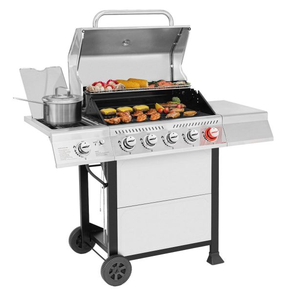 Royal Gourmet GA5401T 5-Burner BBQ Liquid Gas Grill with Sear Burner and Side Burner, 64,000 BTU