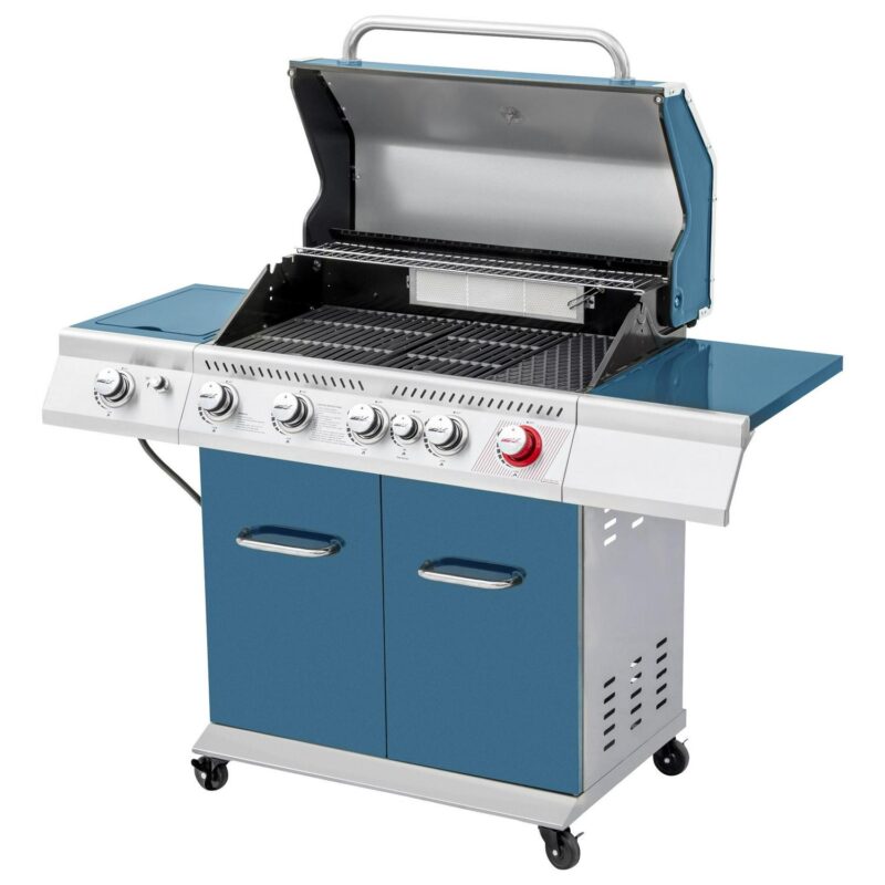 Royal Gourmet GA5403B 5-Burner BBQ Cabinet Style Gas Grill,Sear Burner, Rear Burner and Side Burner,Blue - Image 10