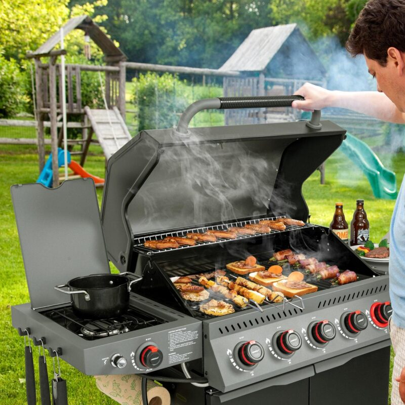 Royal Gourmet GA5407H 5-Burner BBQ Gas Grill with Sear Burner and Lidded Side Burner - Image 10