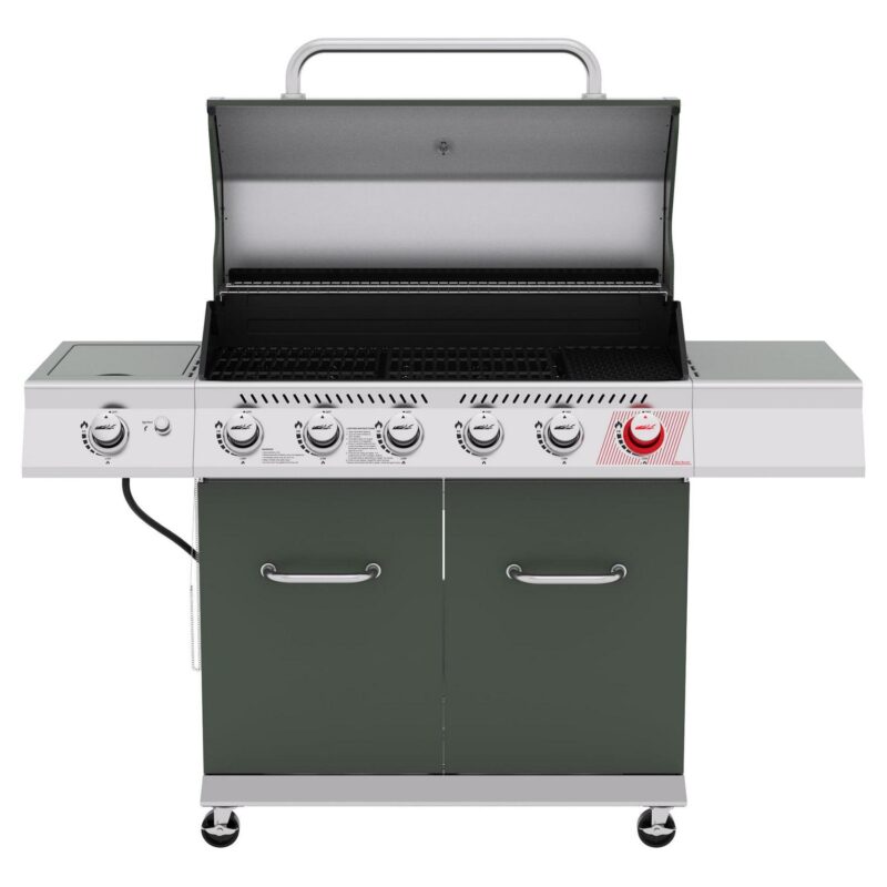 Royal Gourmet GA6402L 6-Burner BBQ Liquid Propane Gas Grill in Olive Green, with Sear Burner and Side Burner - Image 3