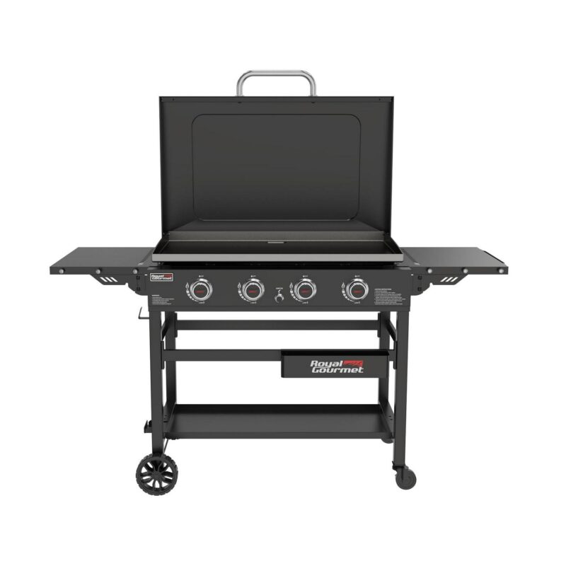 Royal Gourmet GB4000P 4-Burner Gas Griddle with Hard Cover, 35-Inch Flat Top, Heavy-duty Outdoor Cooking Station for Backyard and Tailgating, 52,000 BTU, Black - Image 3