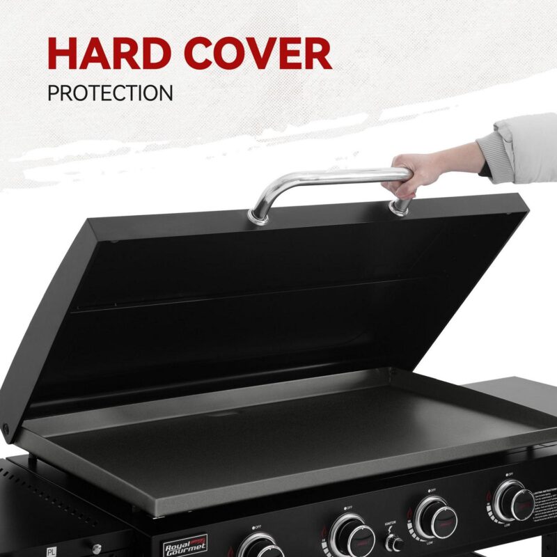 Royal Gourmet GB4000P 4-Burner Gas Griddle with Hard Cover, 35-Inch Flat Top, Heavy-duty Outdoor Cooking Station for Backyard and Tailgating, 52,000 BTU, Black - Image 7