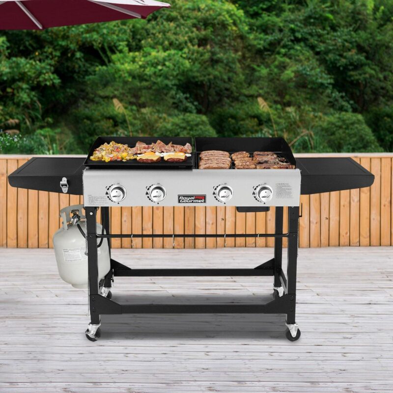 Royal Gourmet GD401C Premium 4-Burner 48000-BTU Folding Gas Grill and Griddle, With Cover - Image 7