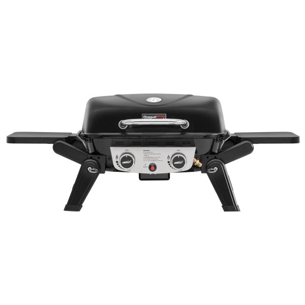 Royal Gourmet GT2005 2-Burner Portable Propane Gas Grill, Tabletop Gas Grill for Outdoor Cooking and Grilling with Foldable Side Tables