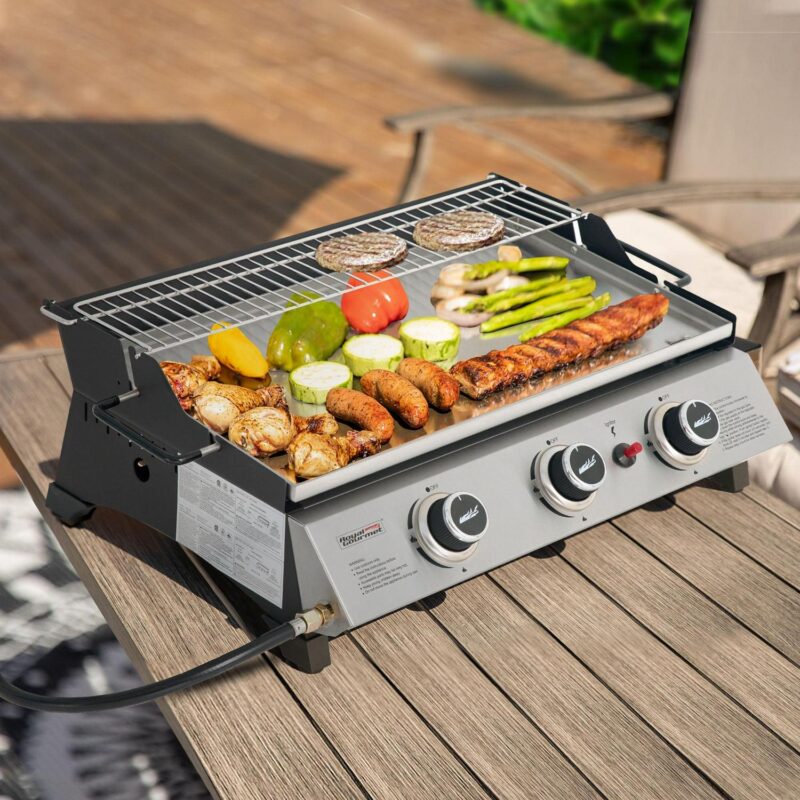 Royal Gourmet PD1303S 24-Inch Stainless Steel Portable Tabletop Griddle with Warming Rack - Image 7