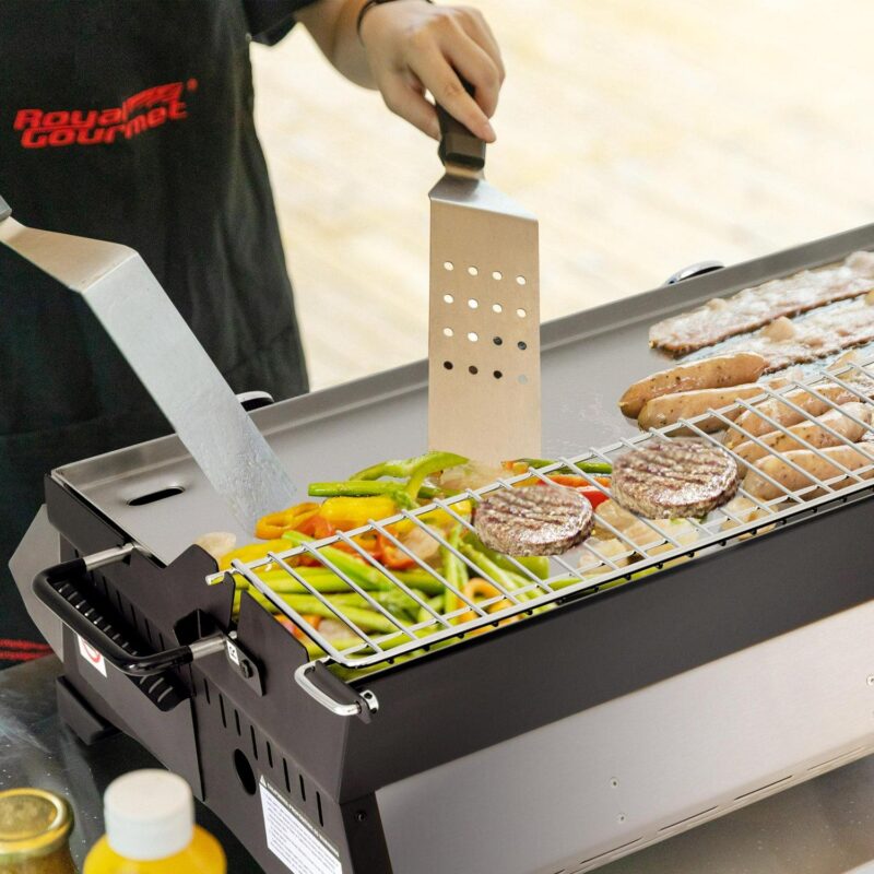 Royal Gourmet PD1303S 24-Inch Stainless Steel Portable Tabletop Griddle with Warming Rack - Image 9