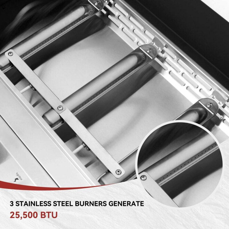 Royal Gourmet PD1303S 24-Inch Stainless Steel Portable Tabletop Griddle with Warming Rack - Image 4