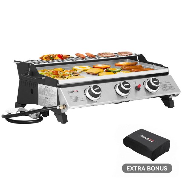 Royal Gourmet PD1303S 24-Inch Stainless Steel Portable Tabletop Griddle with Warming Rack
