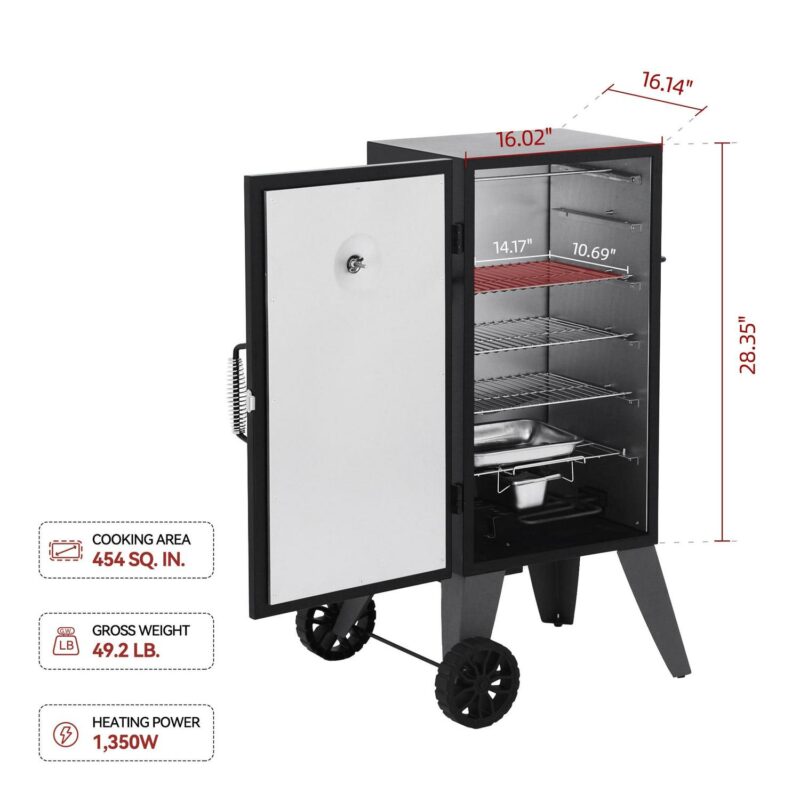 Royal Gourmet SE2805 28-Inch Analog Electric Smoker With 3 Cooking Grates - Image 4