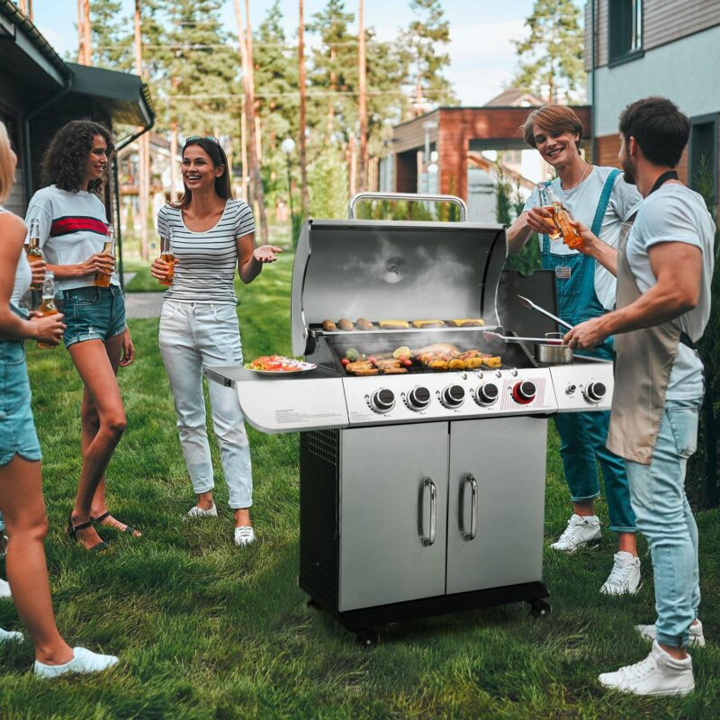 Royal Gourmet SG5002 5-Burner Gas Grill with Sear Burner and Side Burner, Stainless Steel Cabinet Style Gas Grill - Image 11