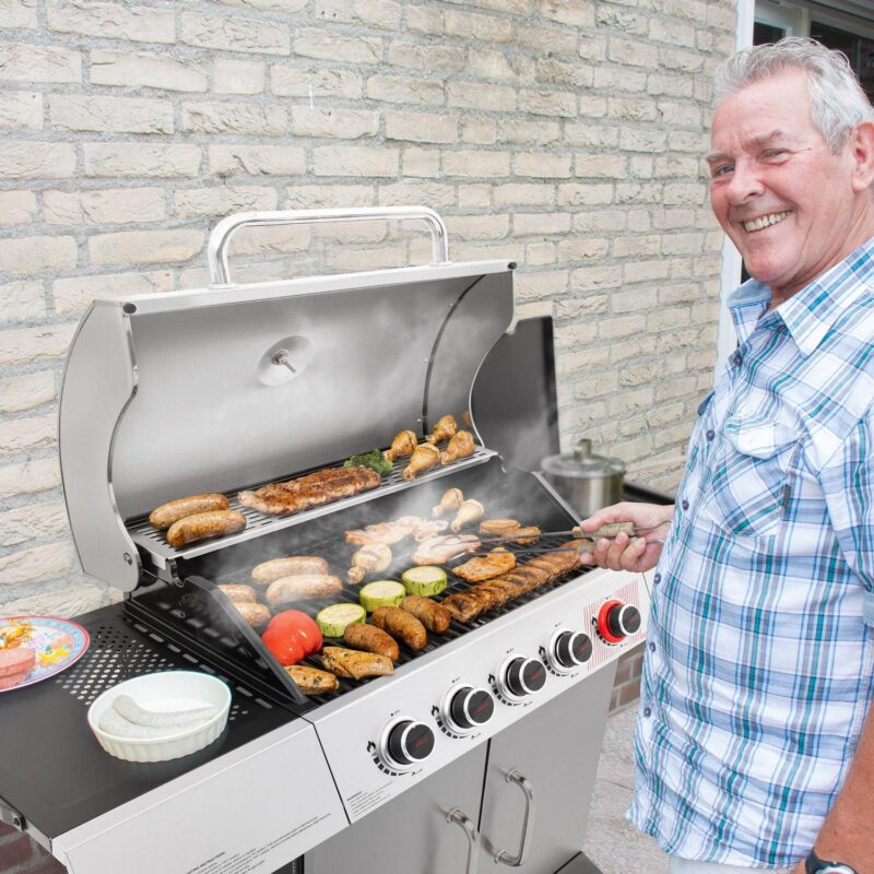 Royal Gourmet SG5002 5-Burner Gas Grill with Sear Burner and Side Burner, Stainless Steel Cabinet Style Gas Grill - Image 10