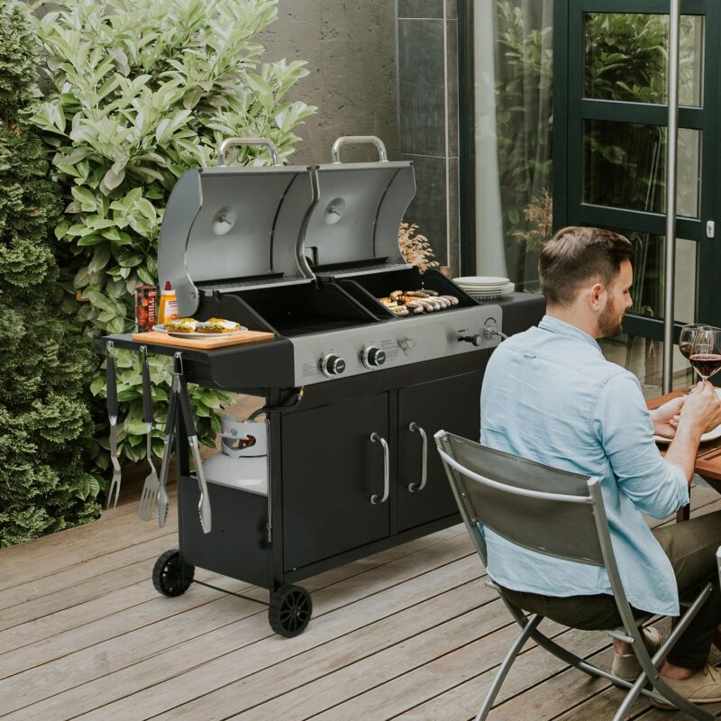 Royal Gourmet ZH3002N 3-Burner 25,500 BTU Gas/Charcoal Combo Grill - Image 12