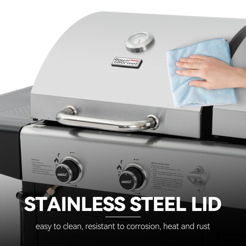 Royal Gourmet ZH3002N 3-Burner 25,500 BTU Gas/Charcoal Combo Grill - Image 9