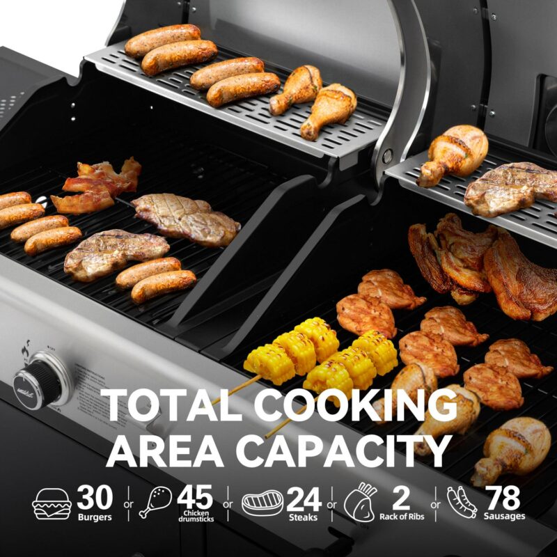 Royal Gourmet ZH3002N 3-Burner 25,500 BTU Gas/Charcoal Combo Grill - Image 5