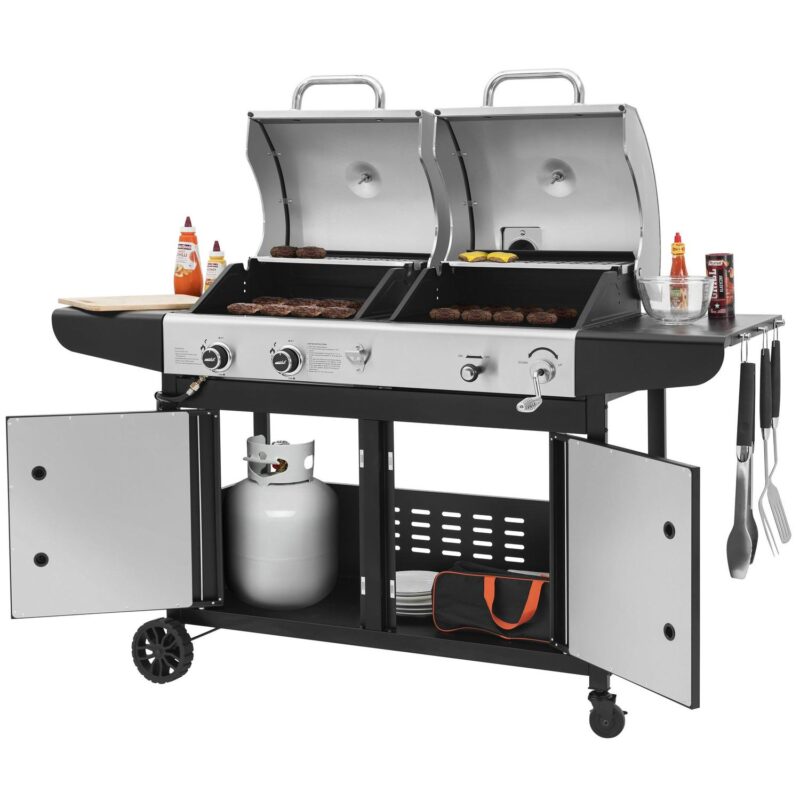 Royal Gourmet ZH3002N 3-Burner 25,500 BTU Gas/Charcoal Combo Grill - Image 2