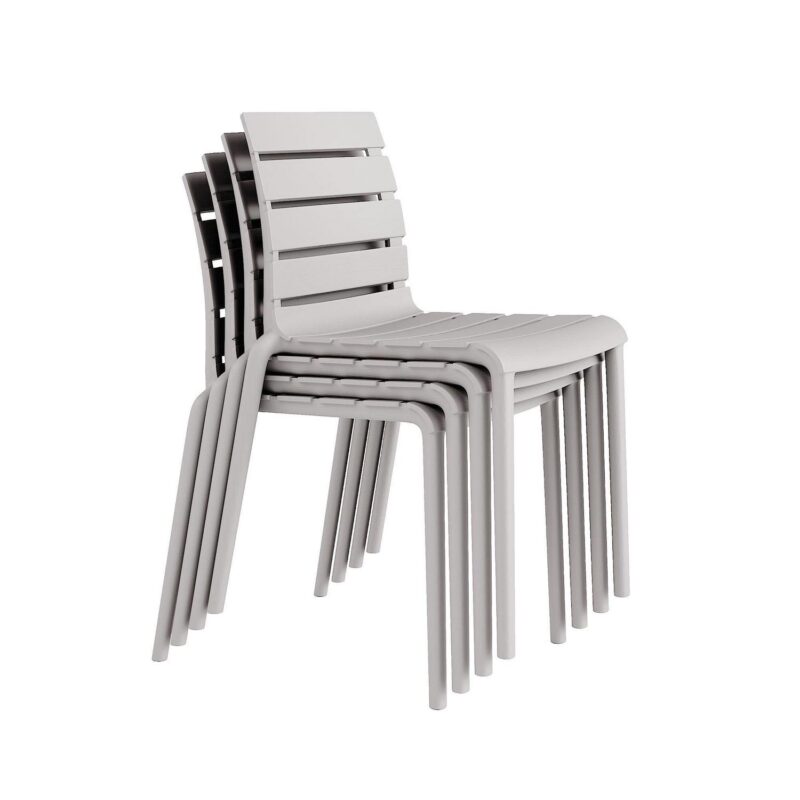 Rylan Indoor and Outdoor Stackable Chair - Cement Gray - Set of 2 - Image 3