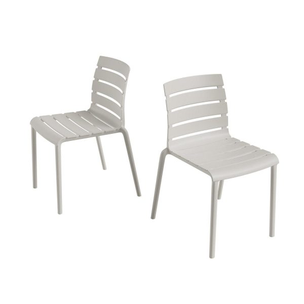 Rylan Indoor and Outdoor Stackable Chair - Cement Gray - Set of 2