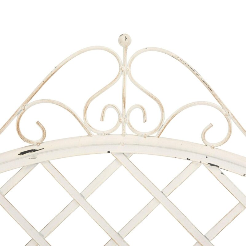 SAFAVIEH Abner Outdoor Patio Wrought Iron Garden Bench, Antique White - Image 6