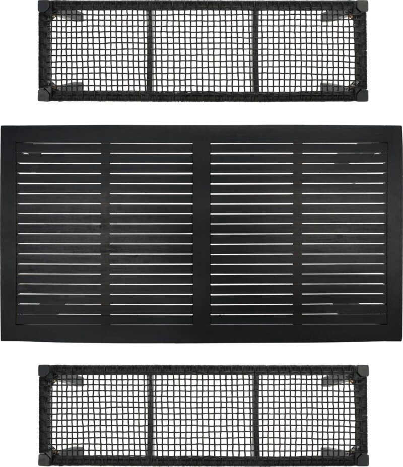 SAFAVIEH Aquina Outdoor Patio 3 Piece Dining Set, Black - Image 6