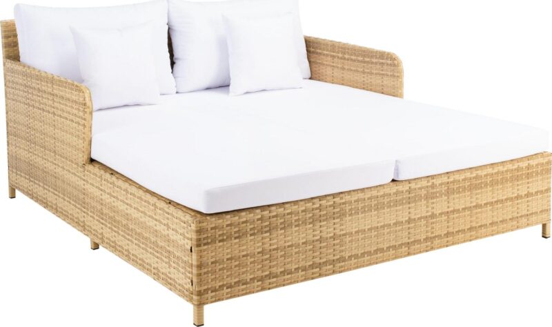 SAFAVIEH Cadeo Outdoor Patio Daybed, Natural/White - Image 4