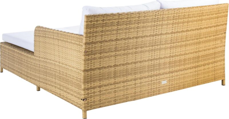 SAFAVIEH Cadeo Outdoor Patio Daybed, Natural/White - Image 8