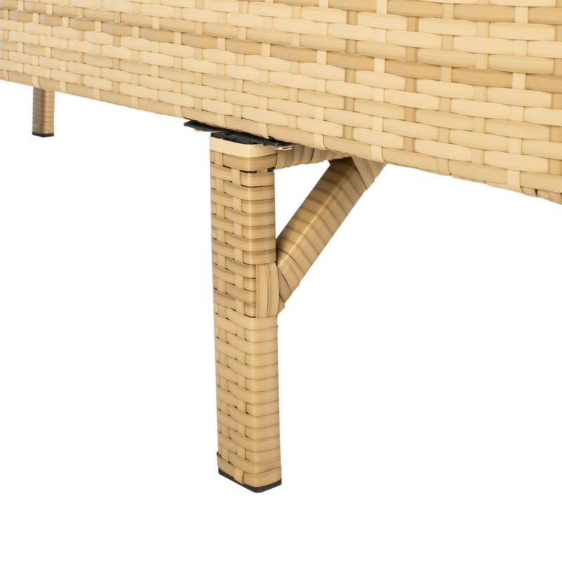 SAFAVIEH Cam Contemporary Modern Outdoor Patio Sunlounger, Natural/White - Image 13