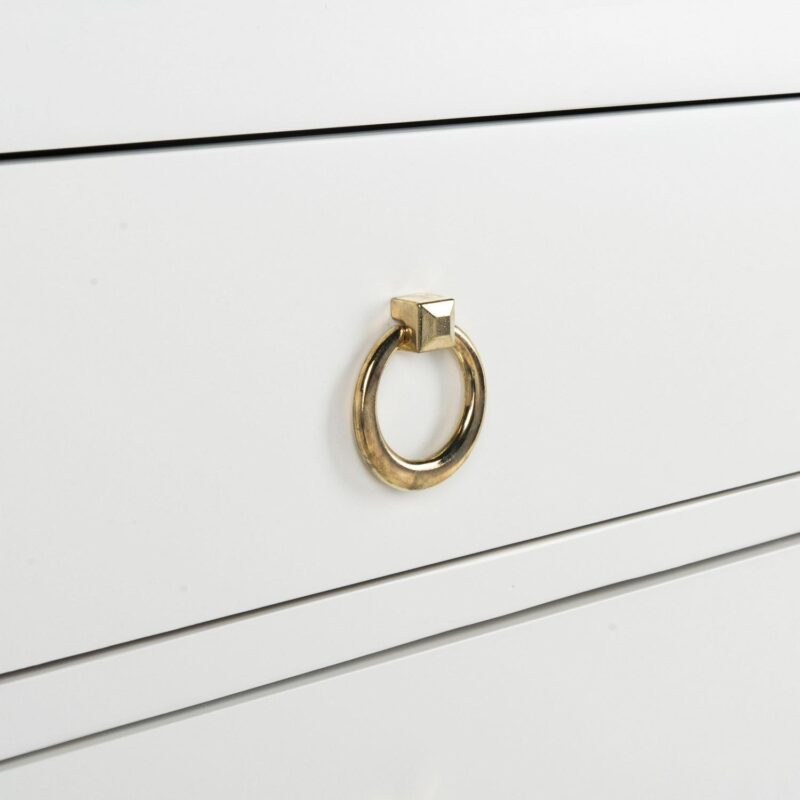 SAFAVIEH Dion Classic Solid 3 Drawer Chest, White/Gold Handles - Image 7
