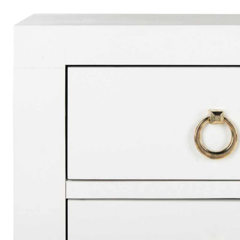 SAFAVIEH Dion Classic Solid 3 Drawer Chest, White/Gold Handles - Image 6