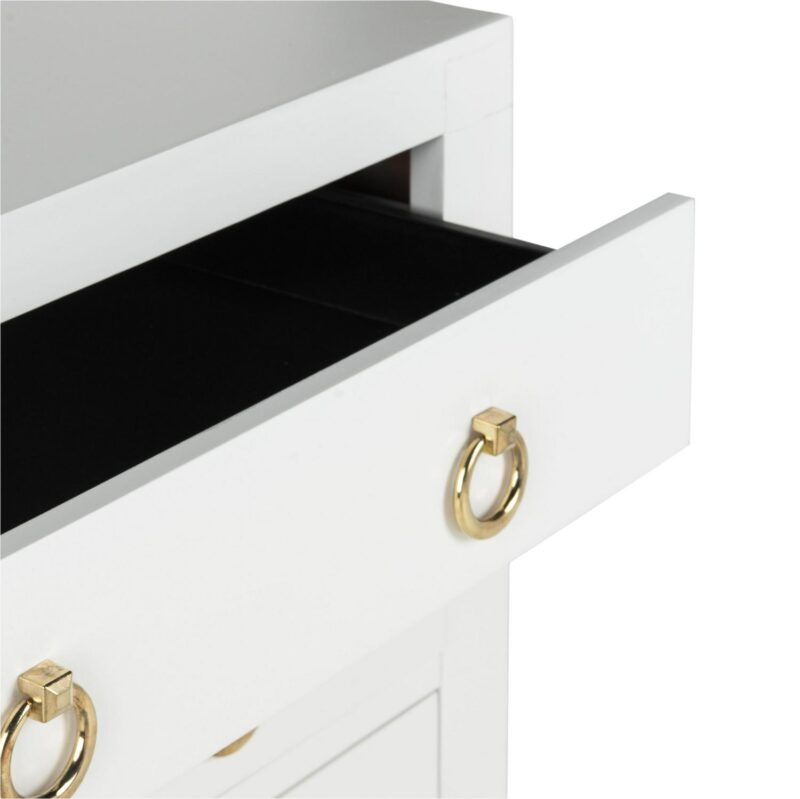 SAFAVIEH Dion Classic Solid 3 Drawer Chest, White/Gold Handles - Image 5