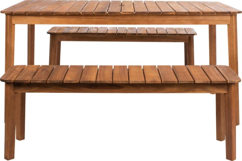 SAFAVIEH Europa Outdoor Patio 3 Piece Dining Set, Natural - Image 2