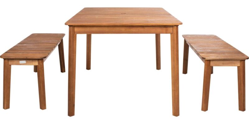 SAFAVIEH Europa Outdoor Patio 3 Piece Dining Set, Natural - Image 5