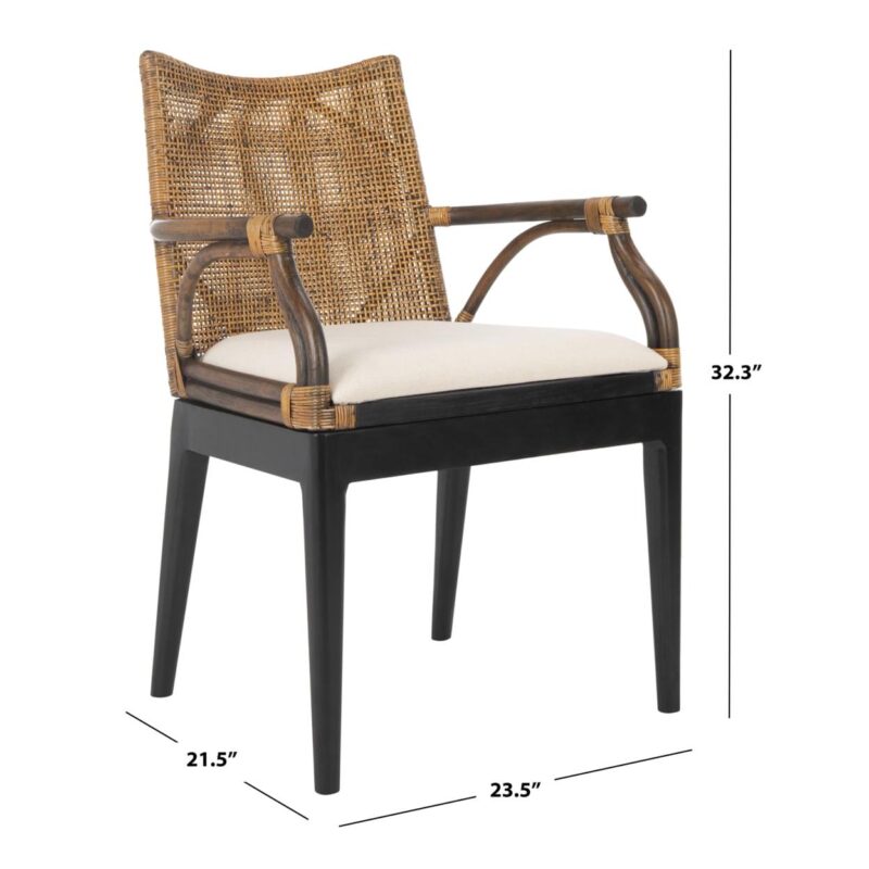 SAFAVIEH Gianni Arm Chair Brown/Black - Image 3