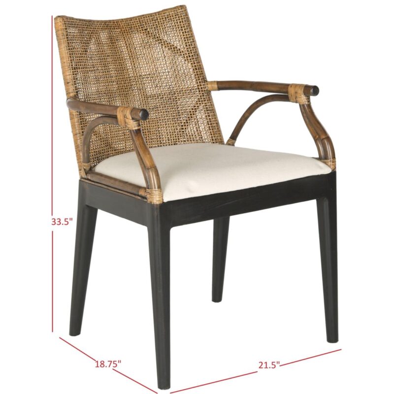 SAFAVIEH Gianni Arm Chair Brown/Black - Image 4