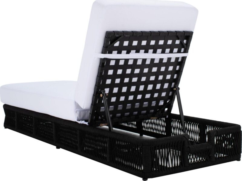SAFAVIEH Gillian Outdoor Patio Sunlounger, White/Black - Image 10