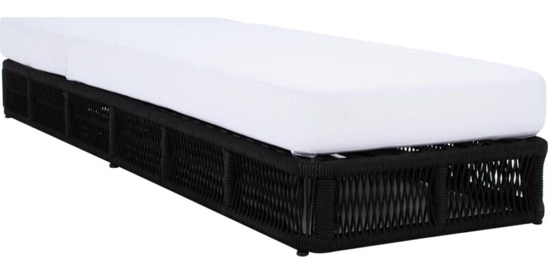 SAFAVIEH Gillian Outdoor Patio Sunlounger, White/Black - Image 7