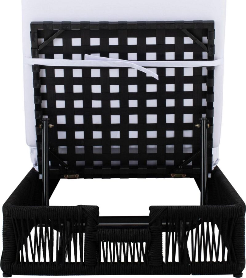 SAFAVIEH Gillian Outdoor Patio Sunlounger, White/Black - Image 9