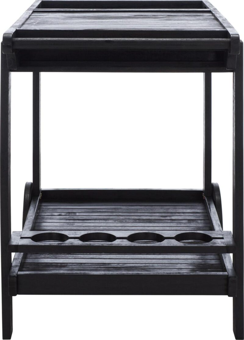 SAFAVIEH Orland Outdoor Patio Adjustable Tea Trolley, Black - Image 5