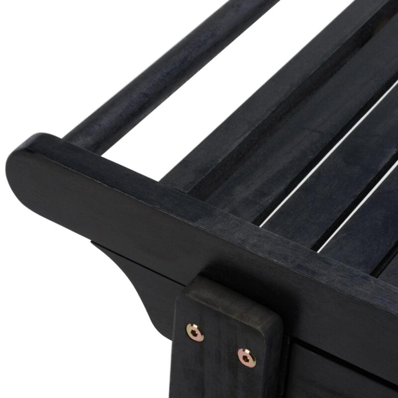 SAFAVIEH Orland Outdoor Patio Adjustable Tea Trolley, Black - Image 10
