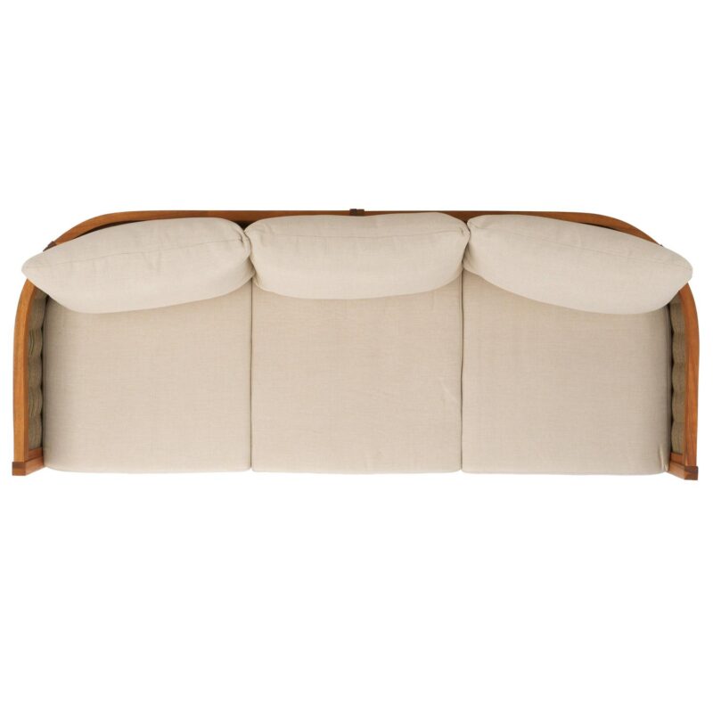 SAFAVIEH Theo Acacia Wood Outdoor Sofa, Natural/Taupe - Image 6