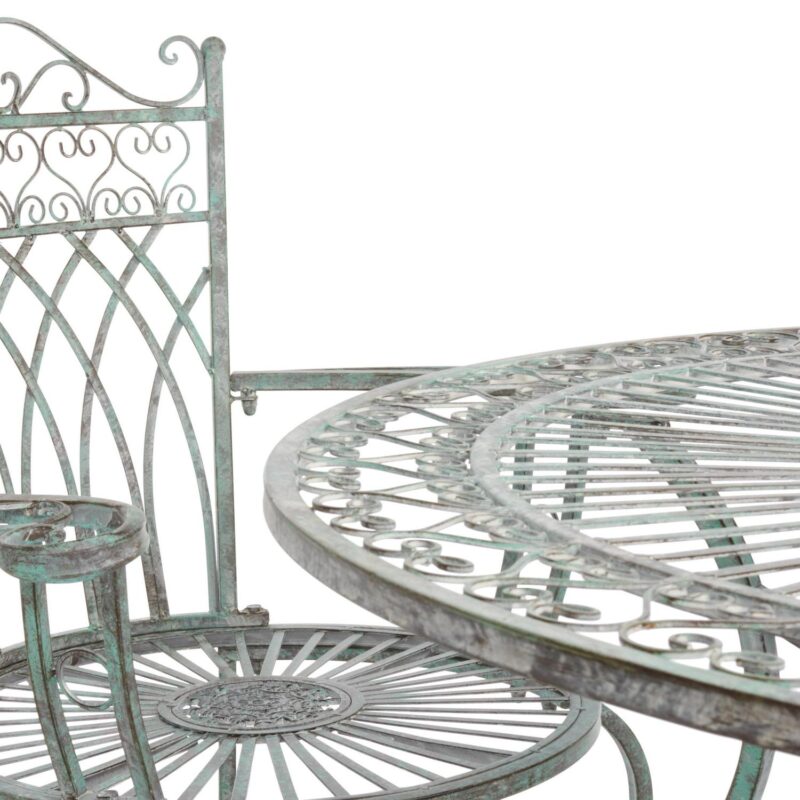 SAFAVIEH Thessaly Outdoor Patio 5 Piece Dining Set, Antique Green - Image 5