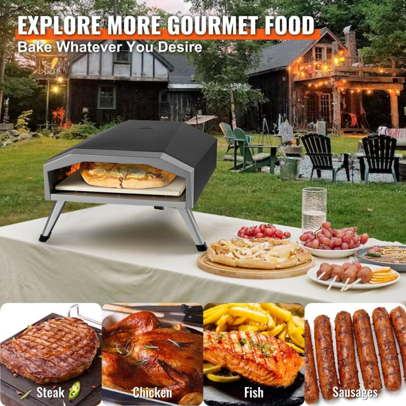 SKYSHALO 13  Portable Outdoor Pizza Oven Gas Pizza Oven Stainless Steel Foldable - Image 6