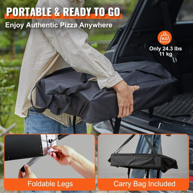 SKYSHALO 13  Portable Outdoor Pizza Oven Gas Pizza Oven Stainless Steel Foldable - Image 4