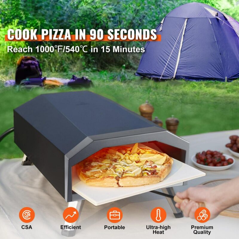 SKYSHALO 13  Portable Outdoor Pizza Oven Gas Pizza Oven Stainless Steel Foldable - Image 2