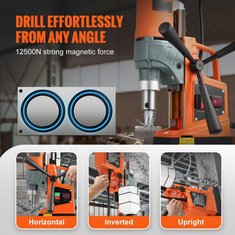 SKYSHALO 1450W Portable Magnetic Drill 12500N Magnetic Drilling Press 850RPM - Image 4
